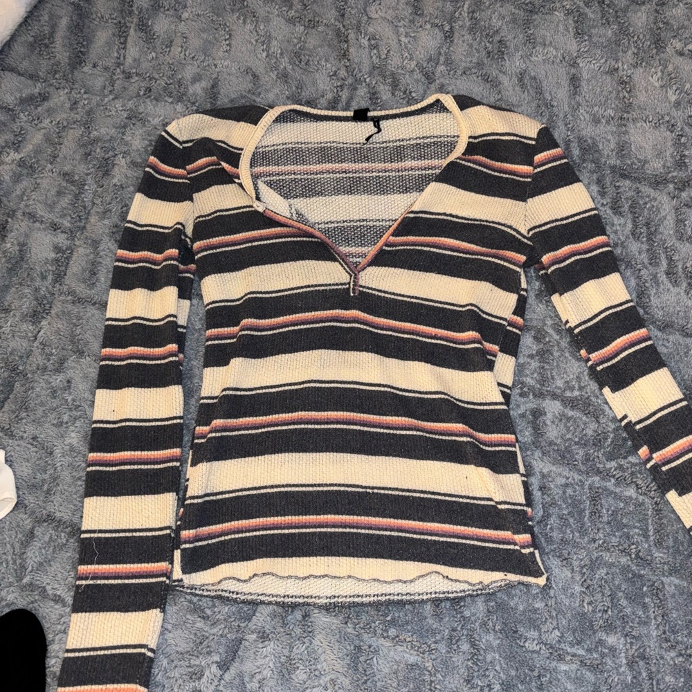 Urban Outfitters Striped Black and Cream Top